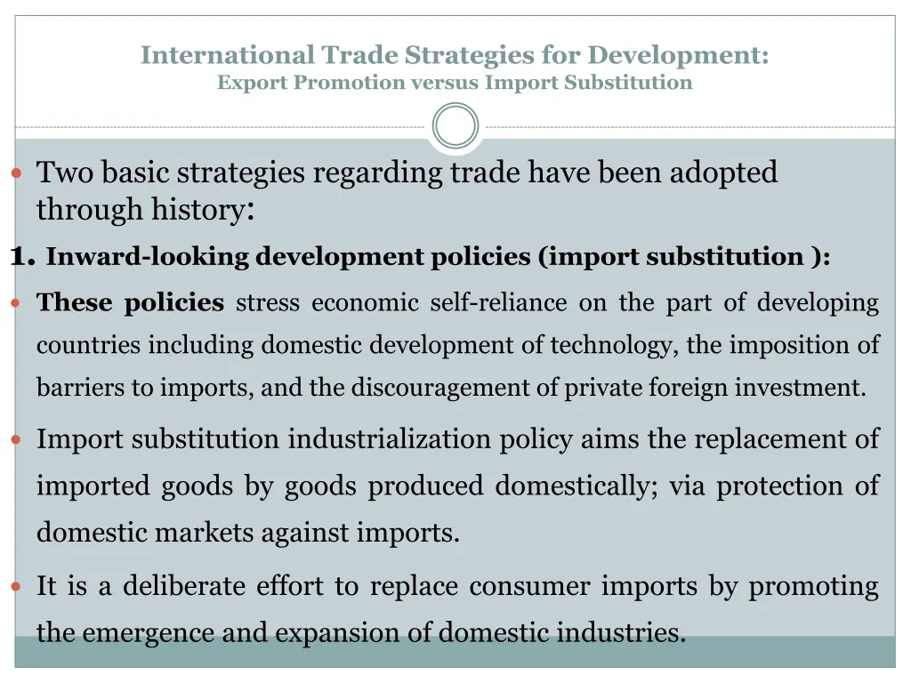 international trade strategies for development