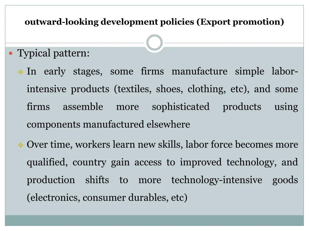 outward looking development policies export 1