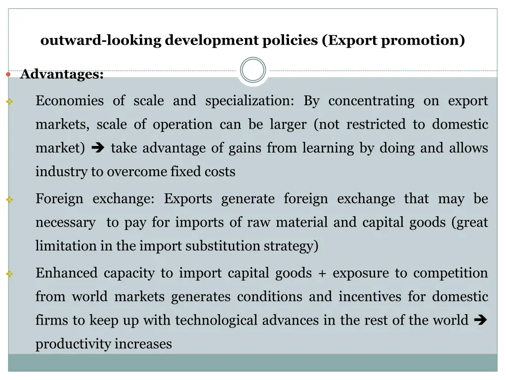 outward looking development policies export 2