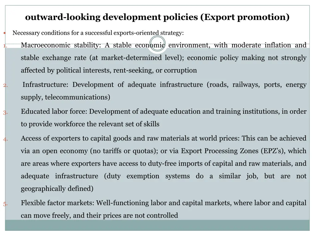 outward looking development policies export 3