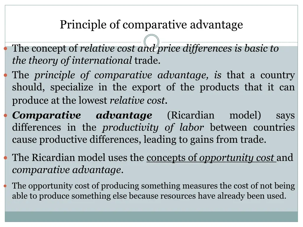 principle of comparative advantage