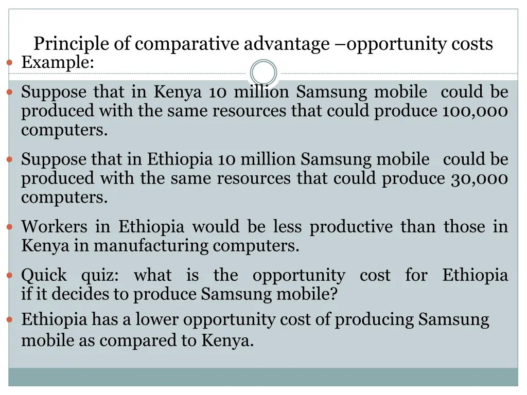 principle of comparative advantage opportunity 1