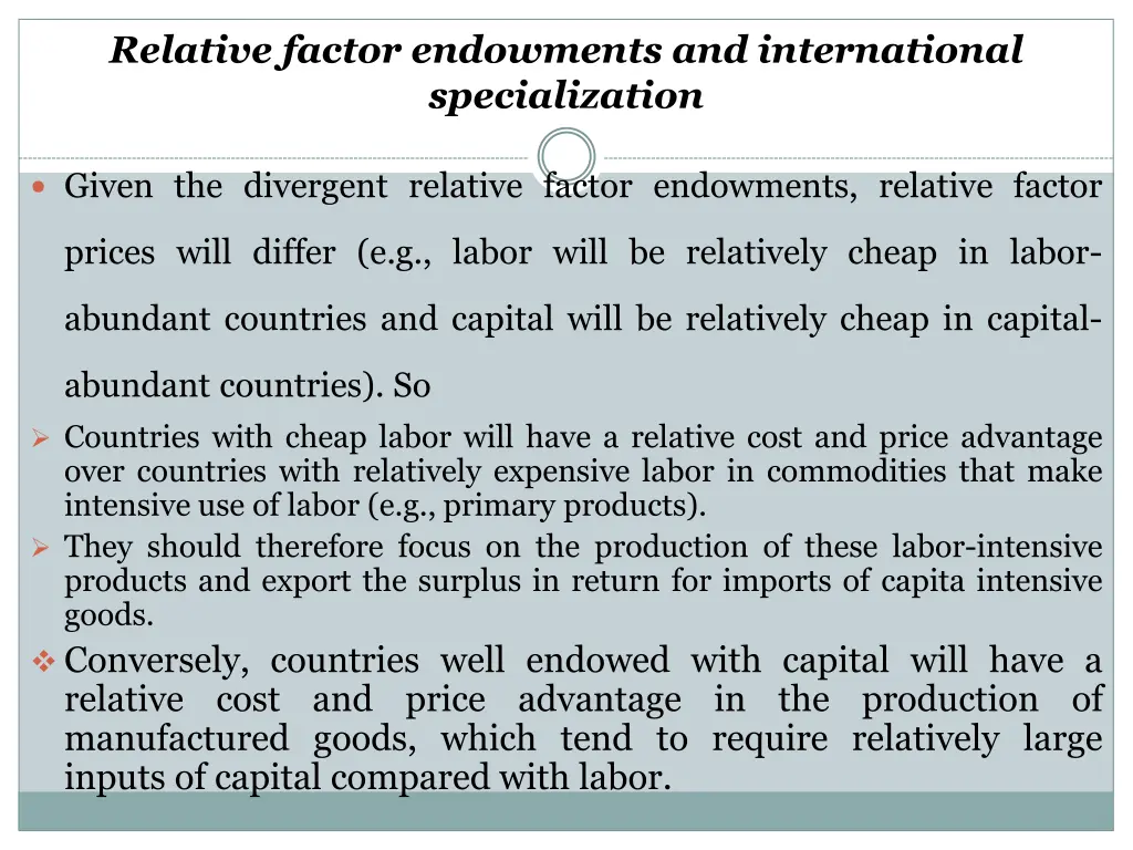 relative factor endowments and international 1