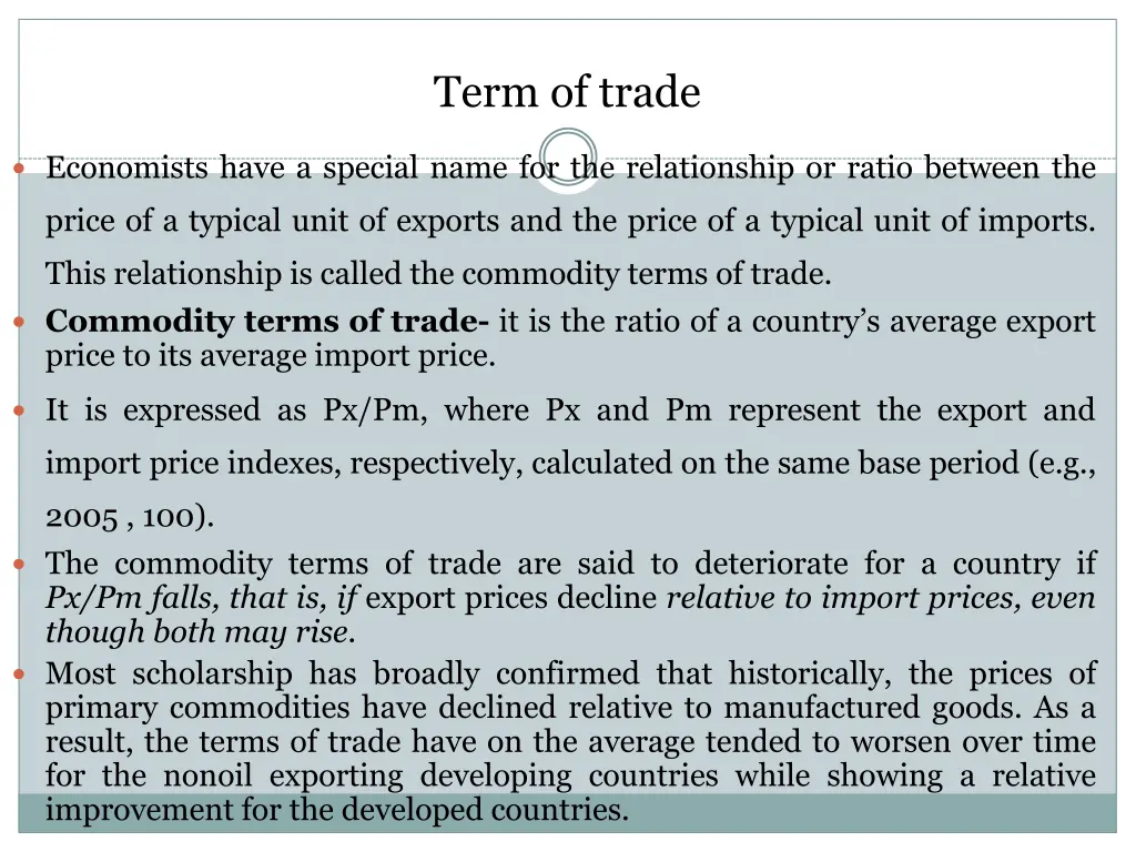 term of trade 1