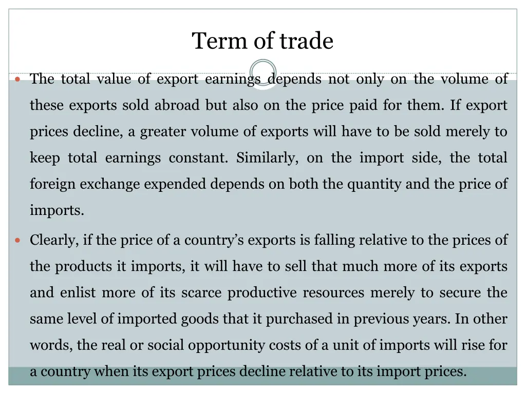 term of trade