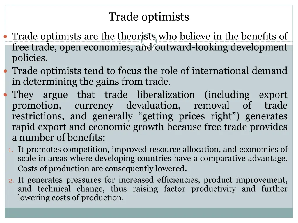 trade optimists