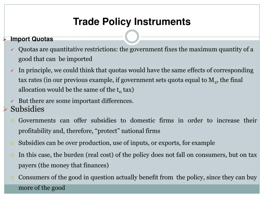 trade policy instruments 1