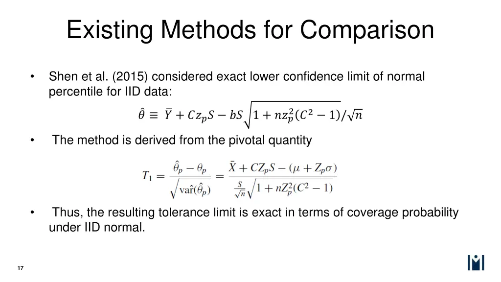 existing methods for comparison