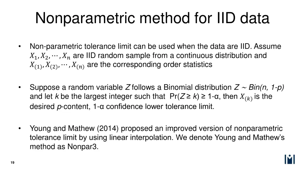 nonparametric method for iid data