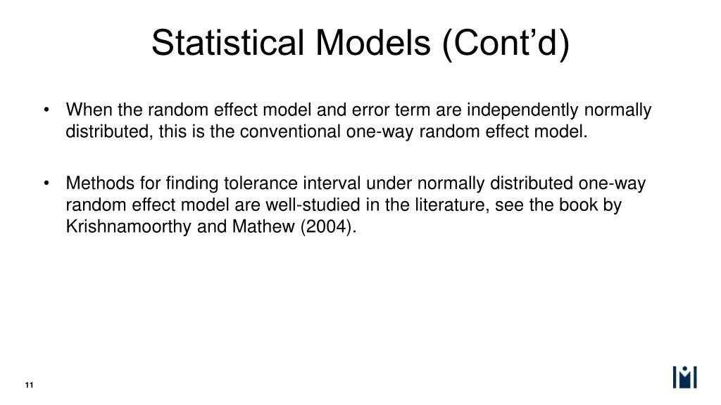 statistical models cont d 1