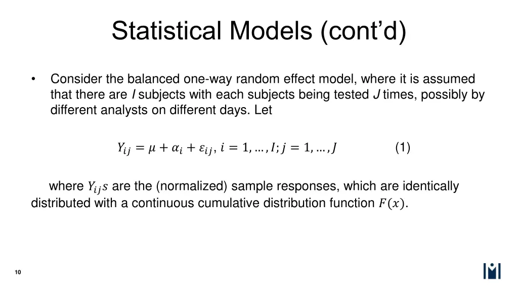 statistical models cont d