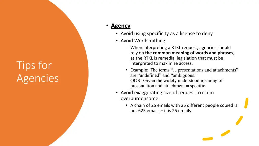 agency avoid using specificity as a license