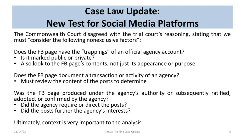 case law update