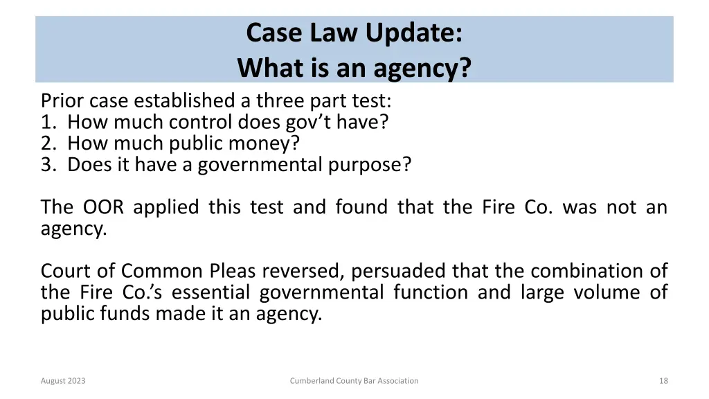 case law update what is an agency 1