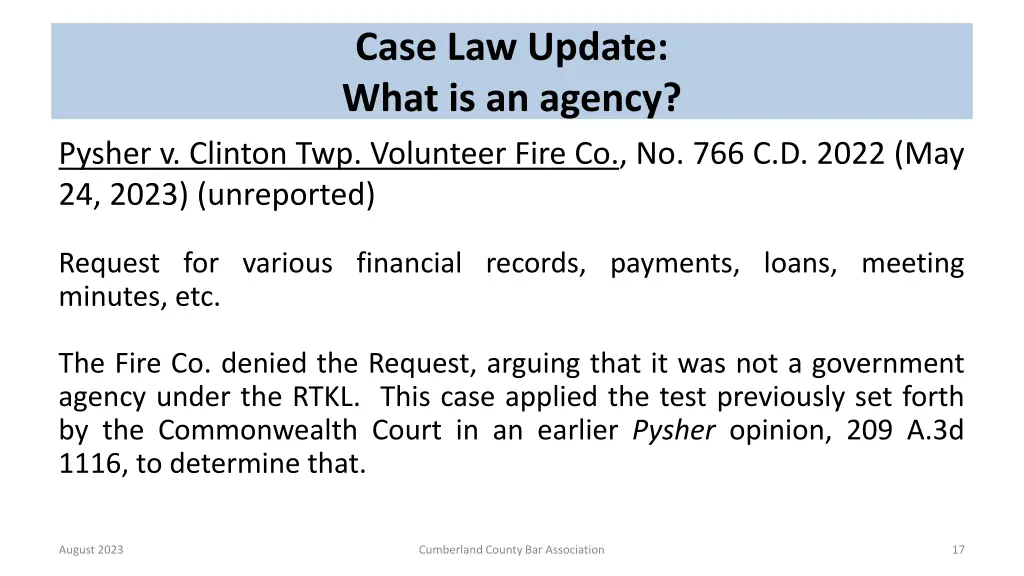 case law update what is an agency