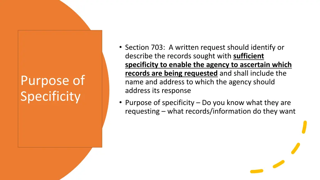 section 703 a written request should identify