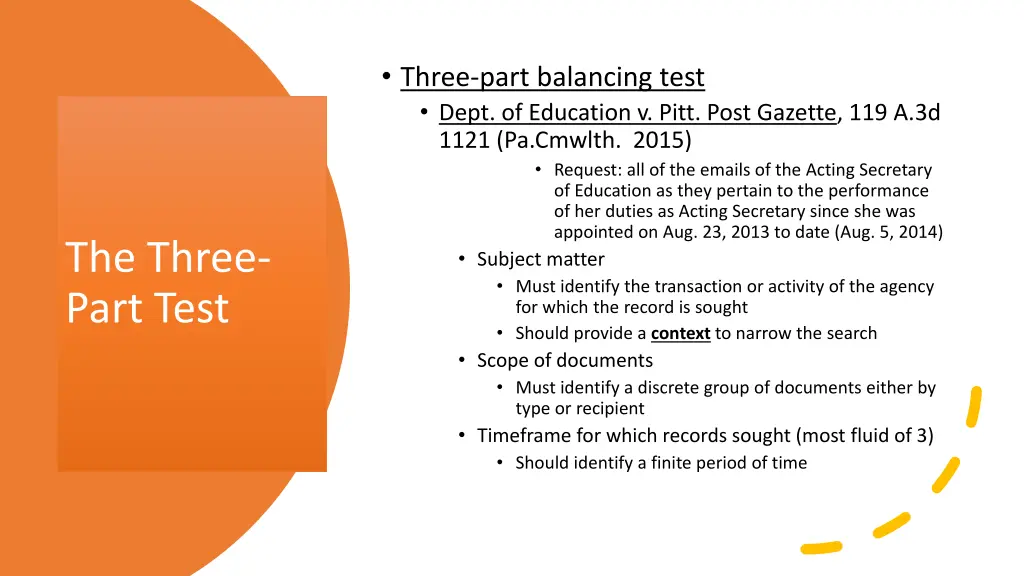 three part balancing test dept of education