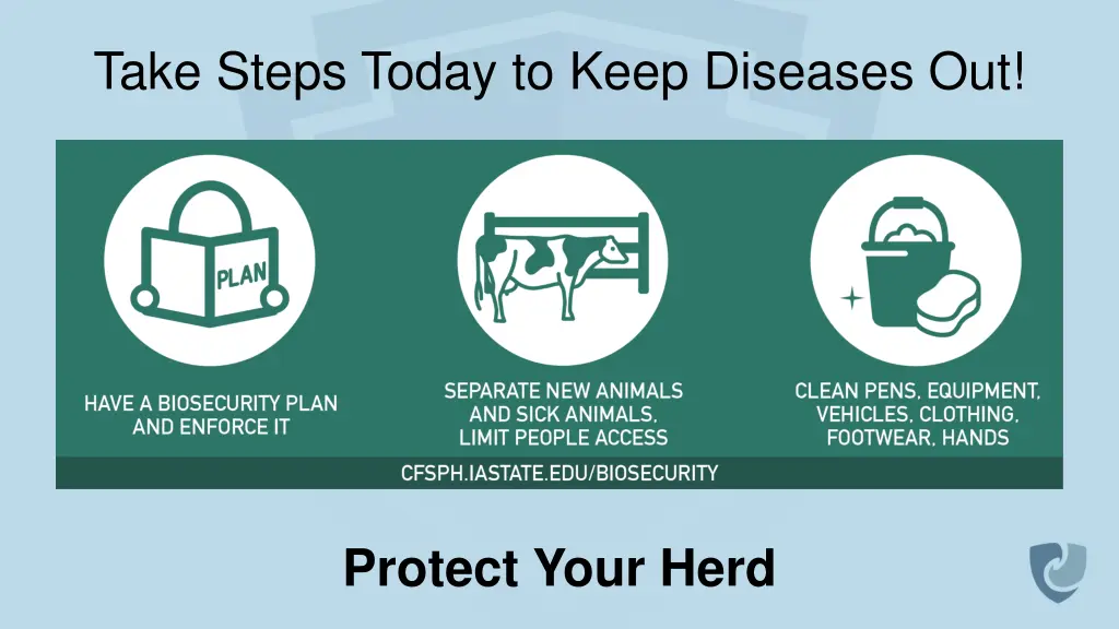 take steps today to keep diseases out