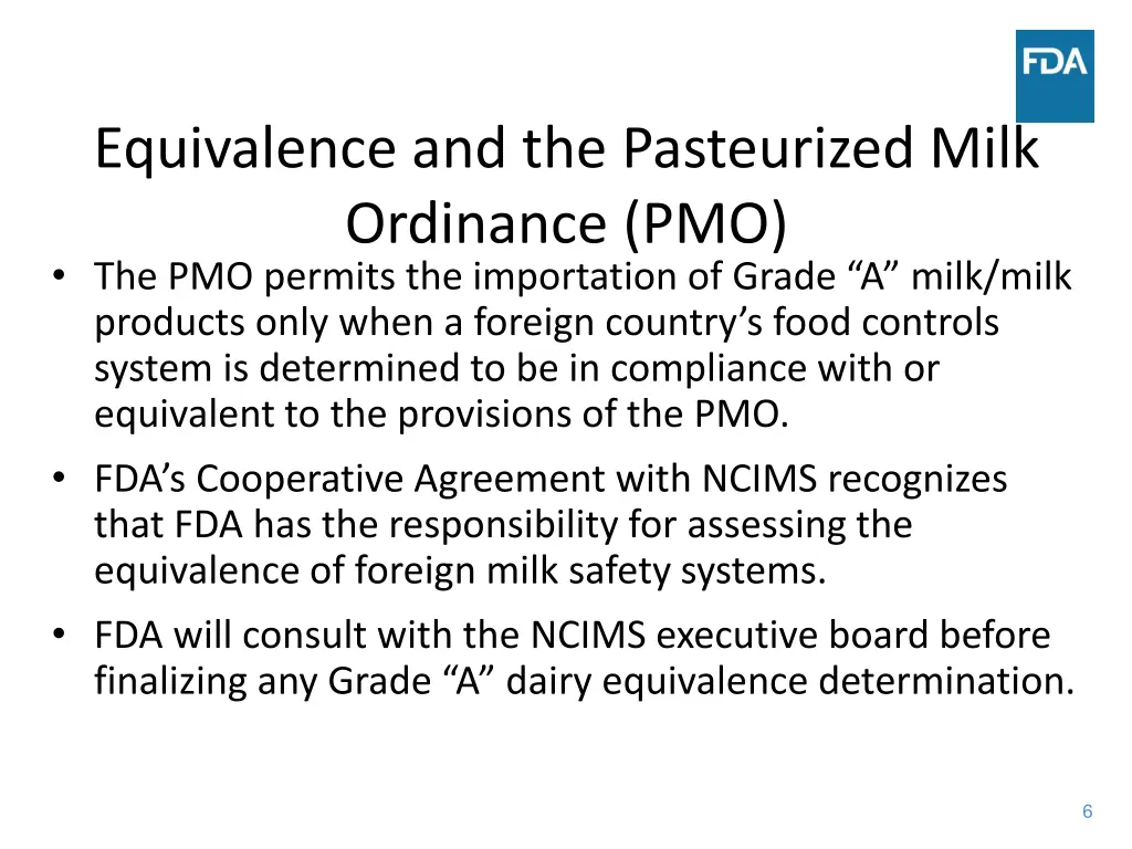 equivalence and the pasteurized milk ordinance 1