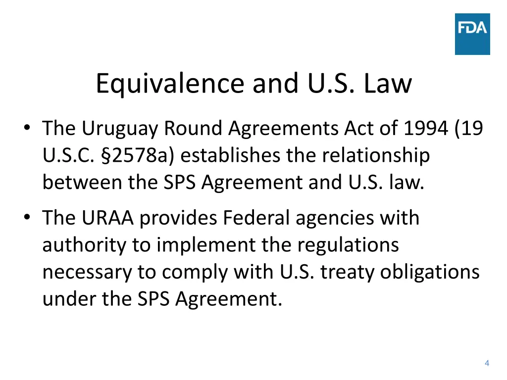 equivalence and u s law