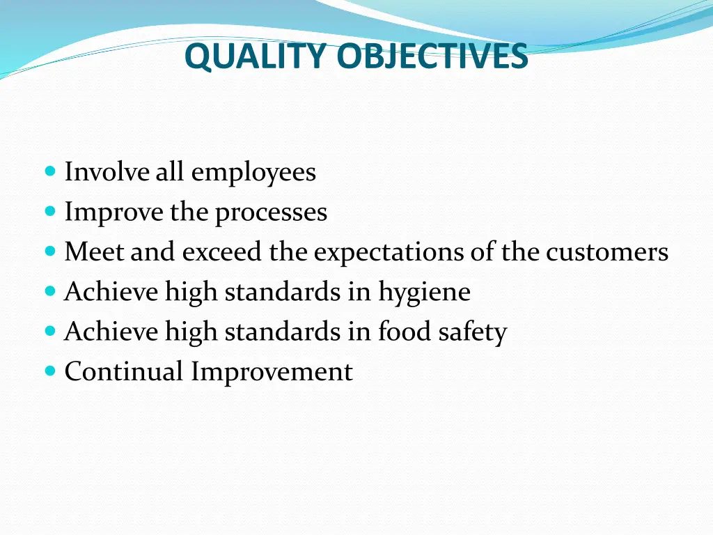 quality objectives