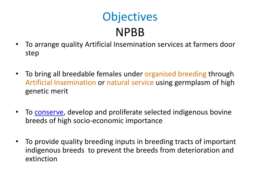 objectives npbb