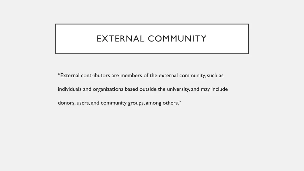 external community