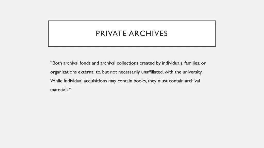 private archives