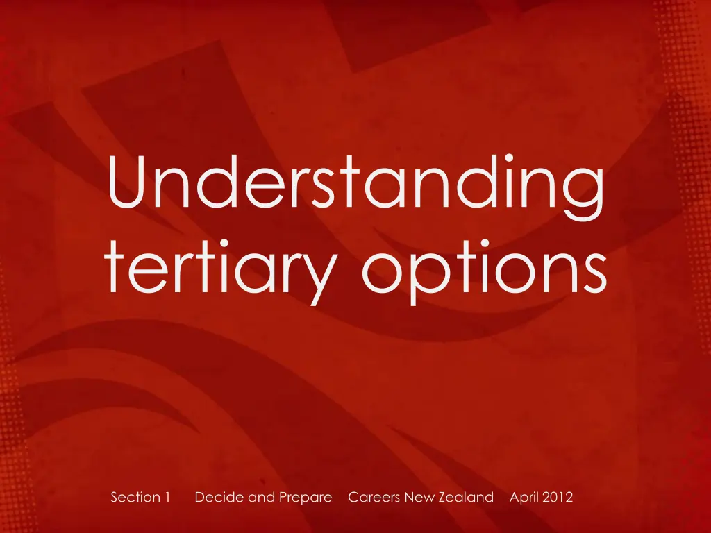 understanding tertiary options