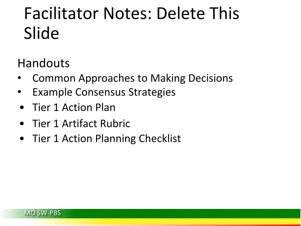 facilitator notes delete this slide