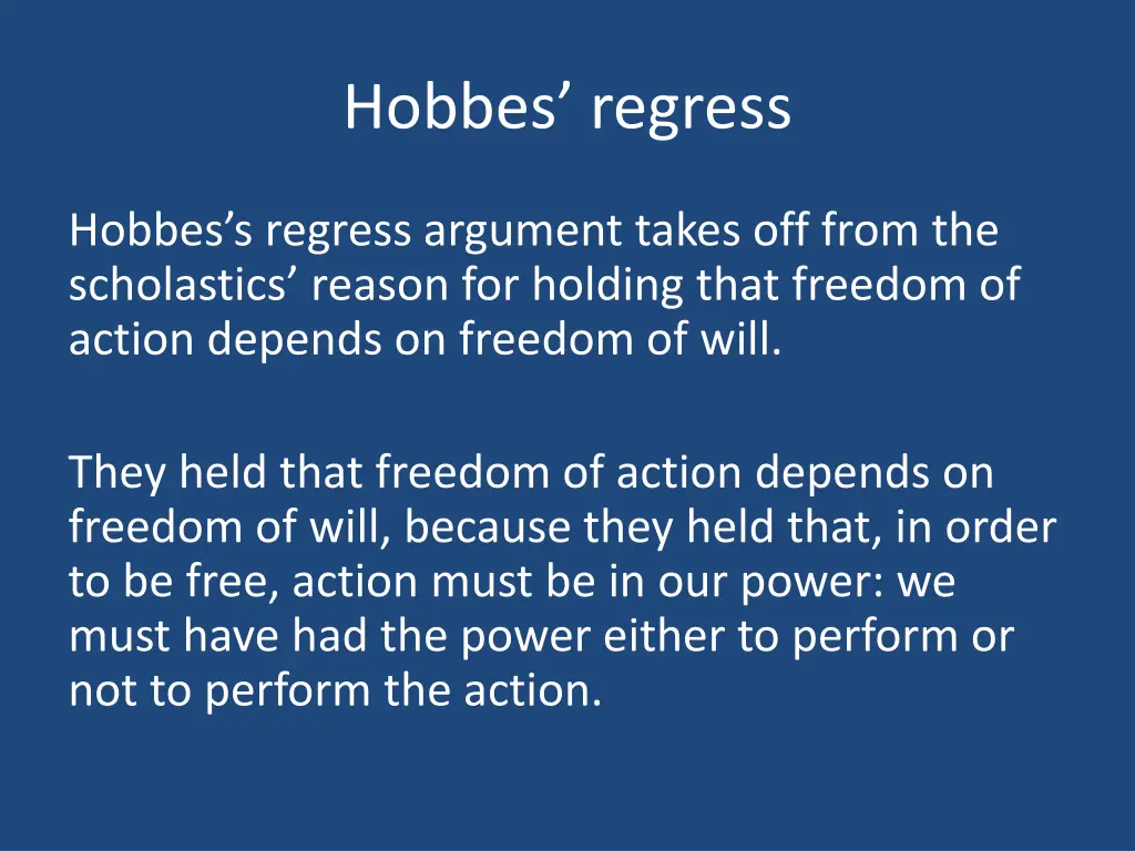 hobbes regress