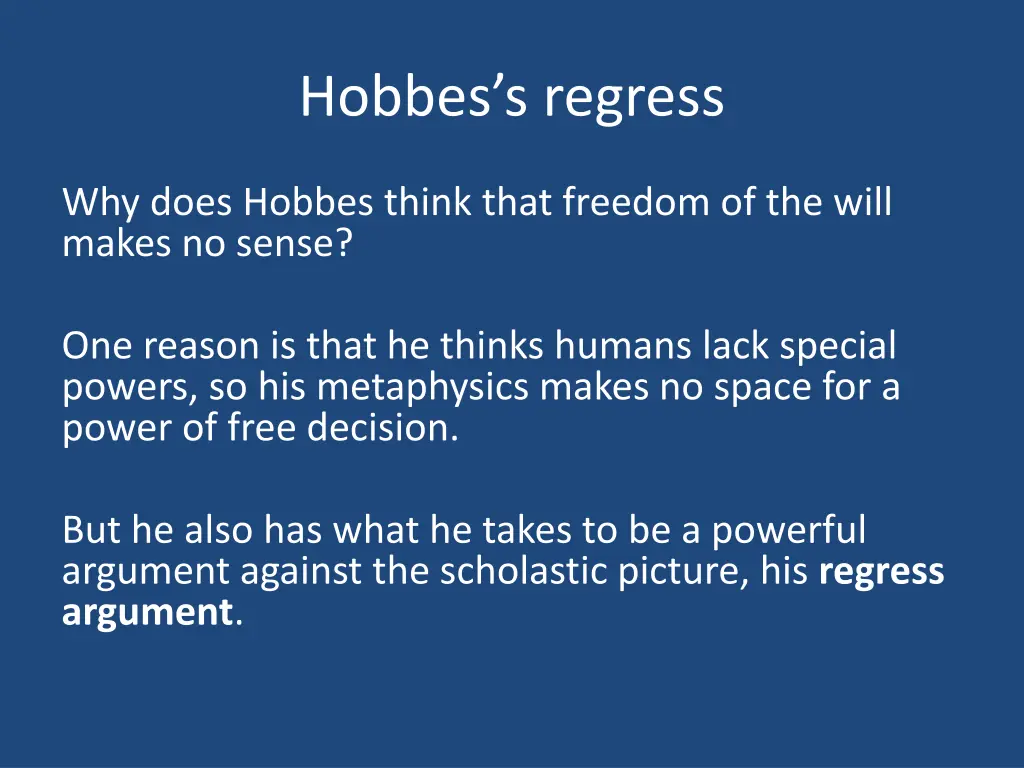 hobbes s regress