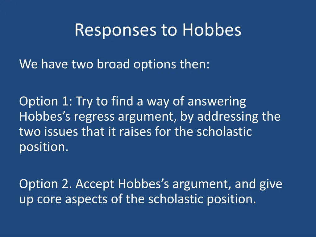 responses to hobbes