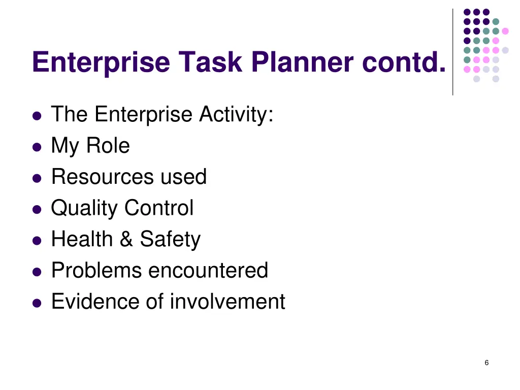 enterprise task planner contd 1