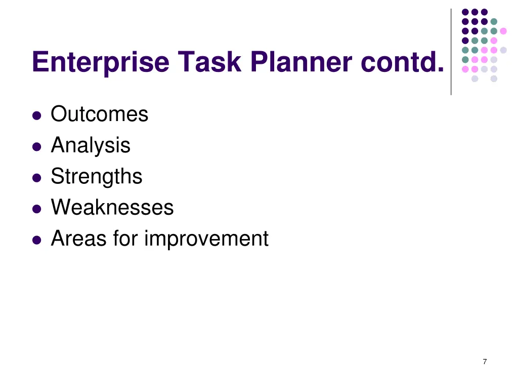 enterprise task planner contd 2