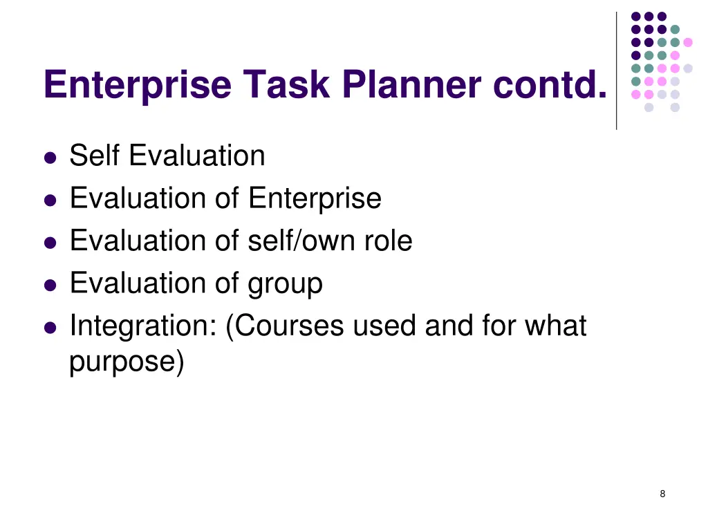 enterprise task planner contd 3