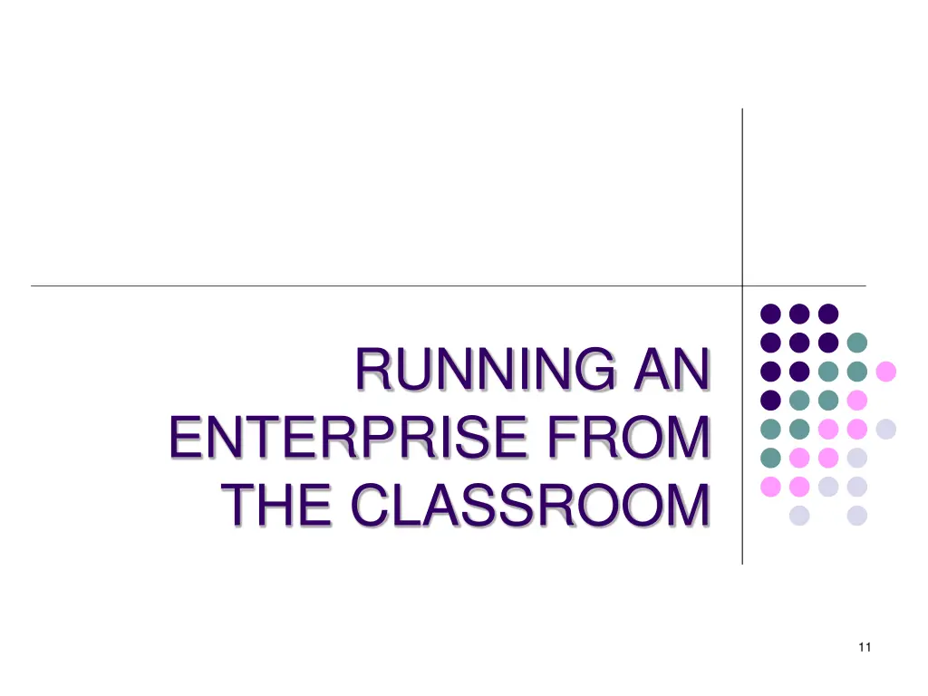 running an enterprise from the classroom