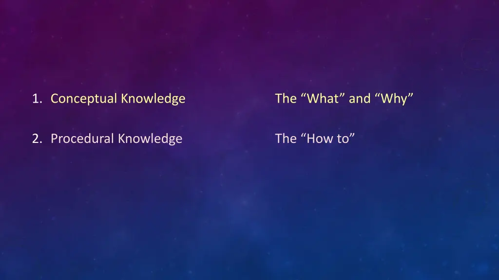 1 conceptual knowledge