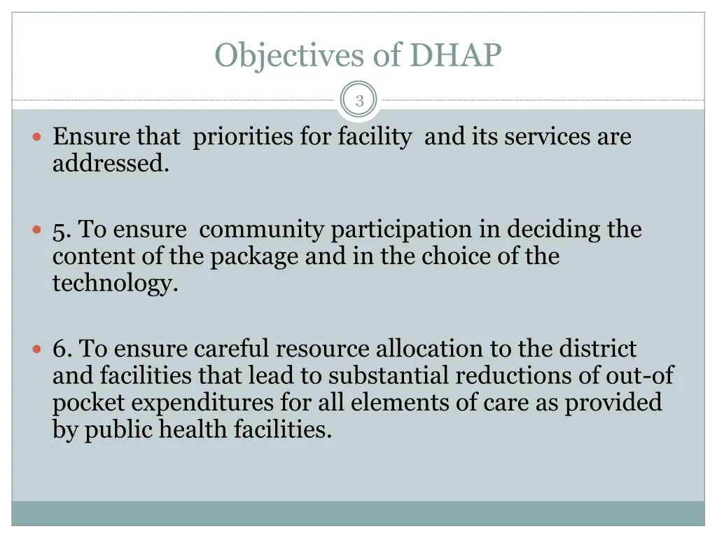 objectives of dhap