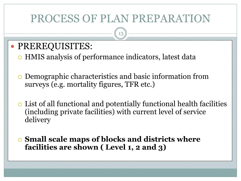 process of plan preparation