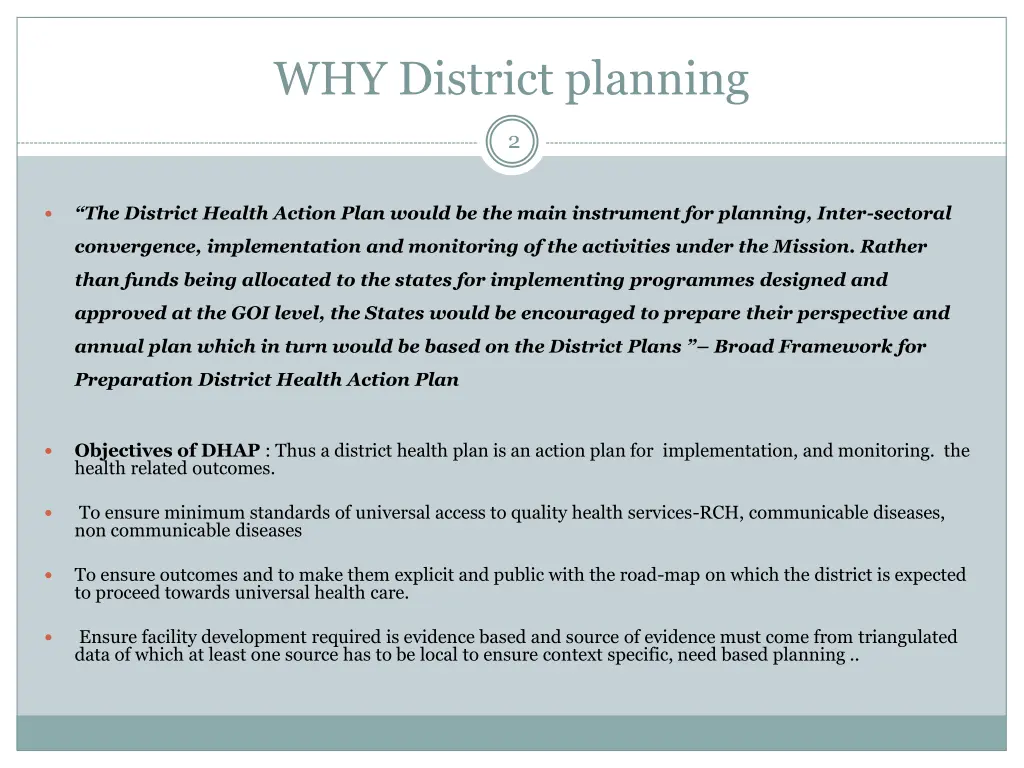 why district planning