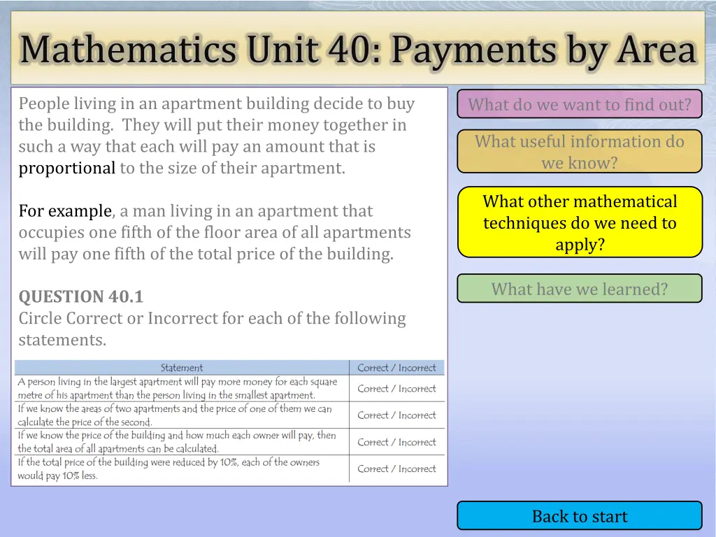 mathematics unit 40 payments by area 3