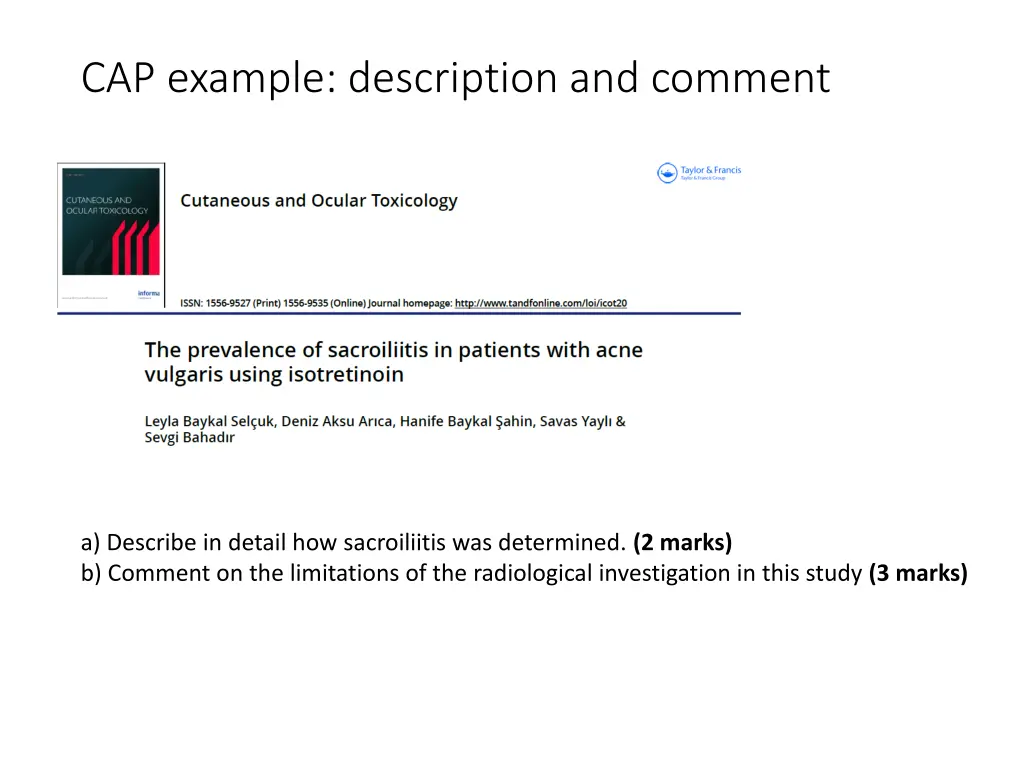 cap example description and comment