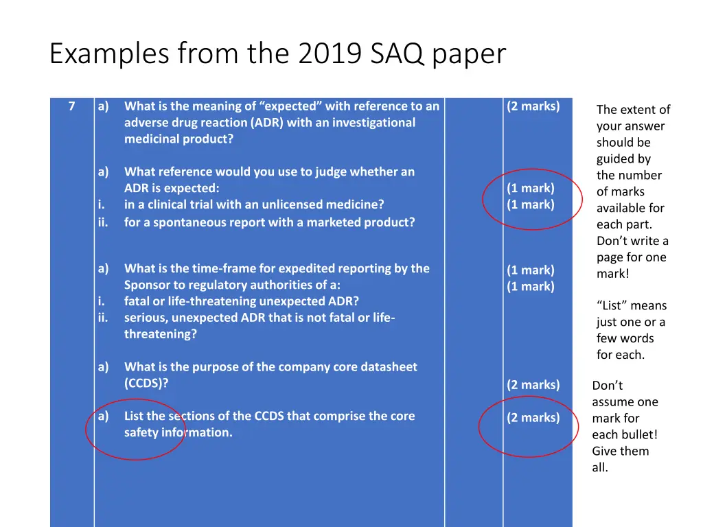 examples from the 2019 saq paper 2