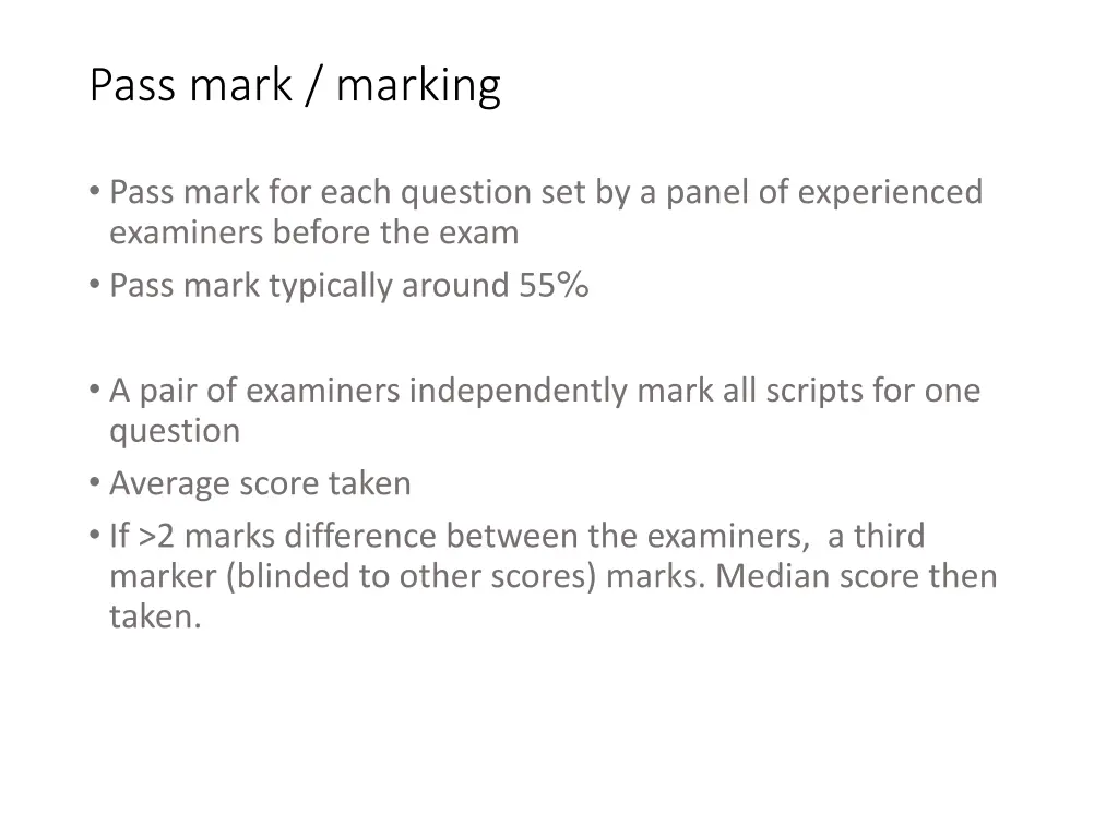 pass mark marking 1