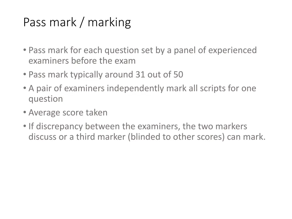 pass mark marking 2