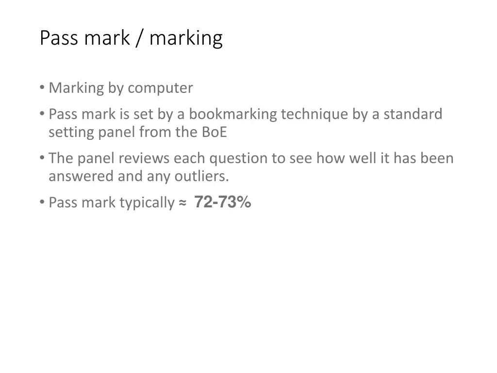 pass mark marking