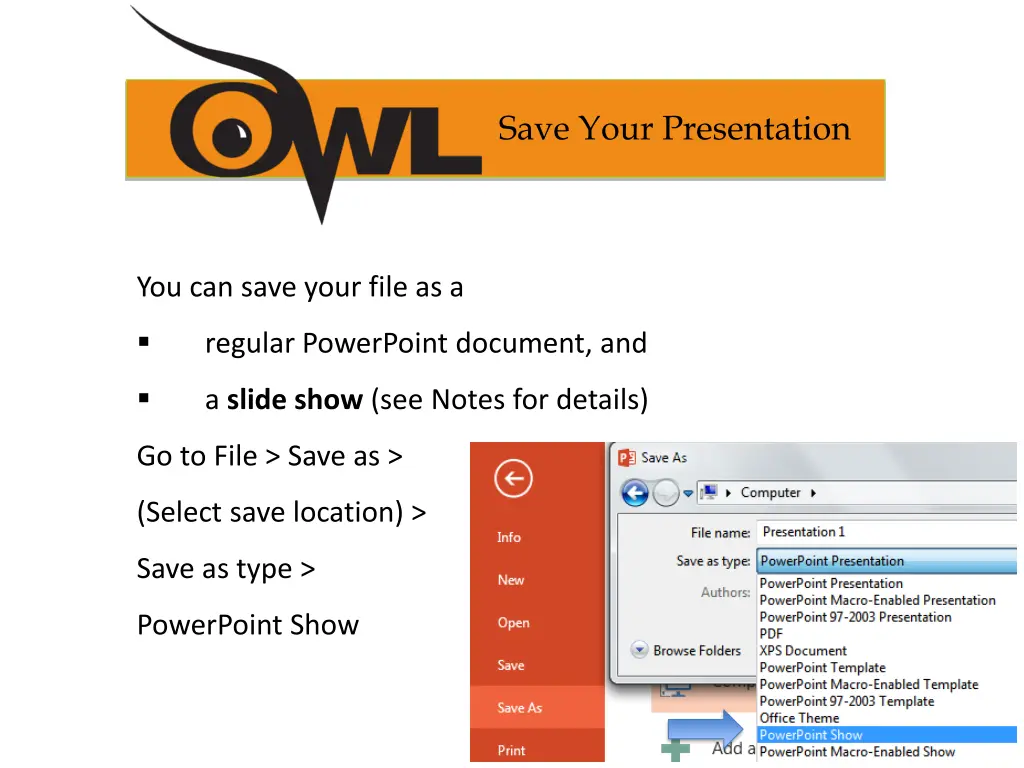 save your presentation