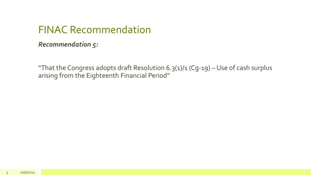 finac recommendation