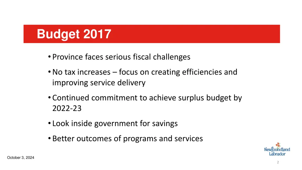 budget 2017